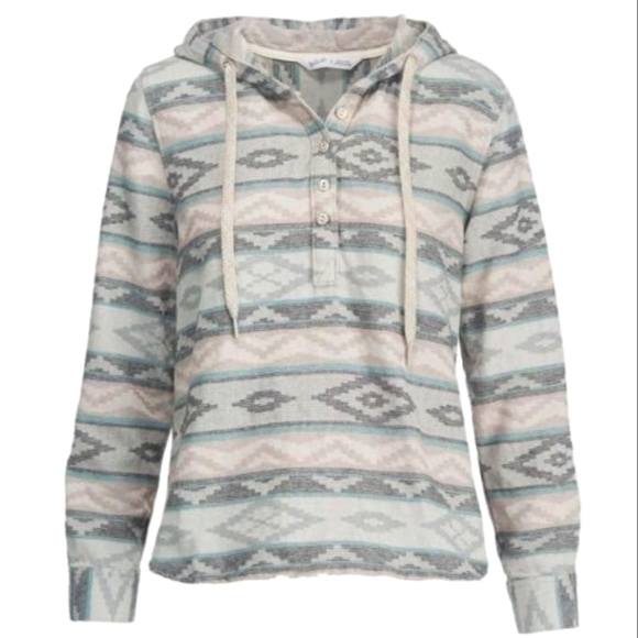 Woolrich Tops - Woolrich Aztec Henley Pull Over Hoodie